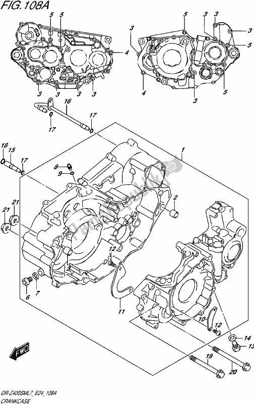 All parts for the Crankcase of the Suzuki DR-Z 400 SM 2017