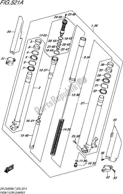 Toutes les pièces pour le Amortisseur De Fourche Avant du Suzuki DR-Z 400 SM 2017