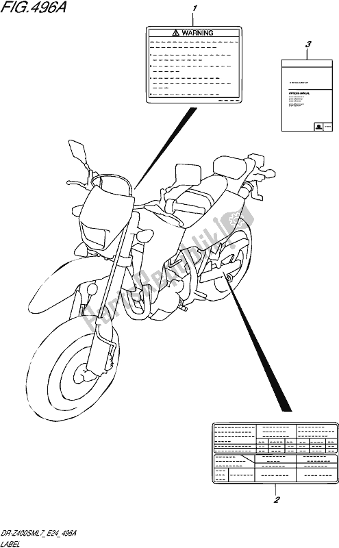 Todas las partes para Etiqueta de Suzuki DR-Z 400 SM 2017