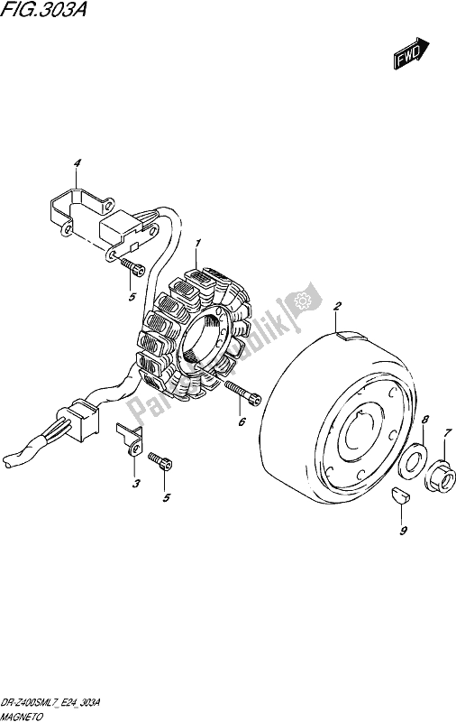 All parts for the Magneto of the Suzuki DR-Z 400 SM 2017