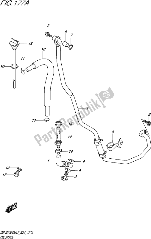 All parts for the Oil Hose of the Suzuki DR-Z 400 SM 2017