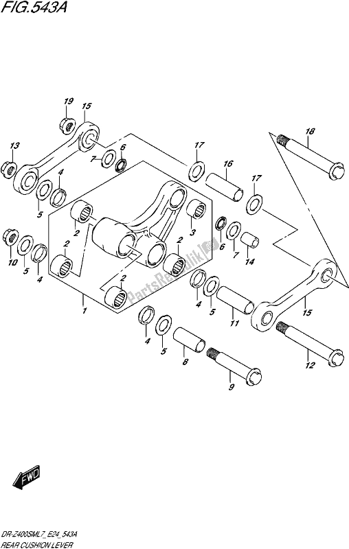 Tutte le parti per il Leva Del Cuscino Posteriore del Suzuki DR-Z 400 SM 2017