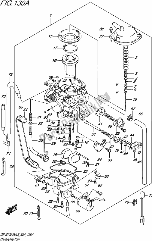 All parts for the Carburetor of the Suzuki DR-Z 400 SM 2018