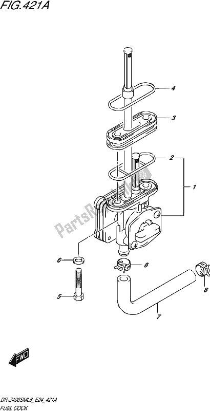 All parts for the Fuel Cock of the Suzuki DR-Z 400 SM 2018