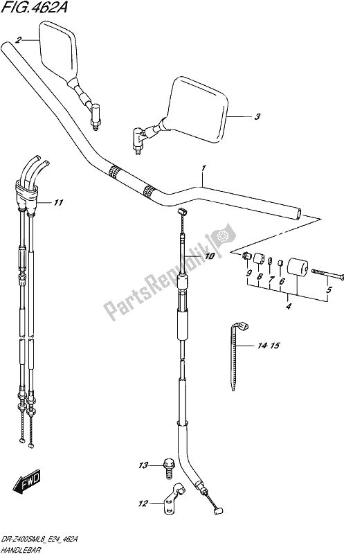 All parts for the Handlebar of the Suzuki DR-Z 400 SM 2018