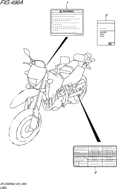 All parts for the Label of the Suzuki DR-Z 400 SM 2018