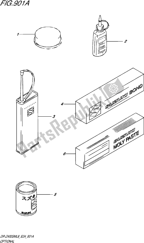 All parts for the Optional of the Suzuki DR-Z 400 SM 2018