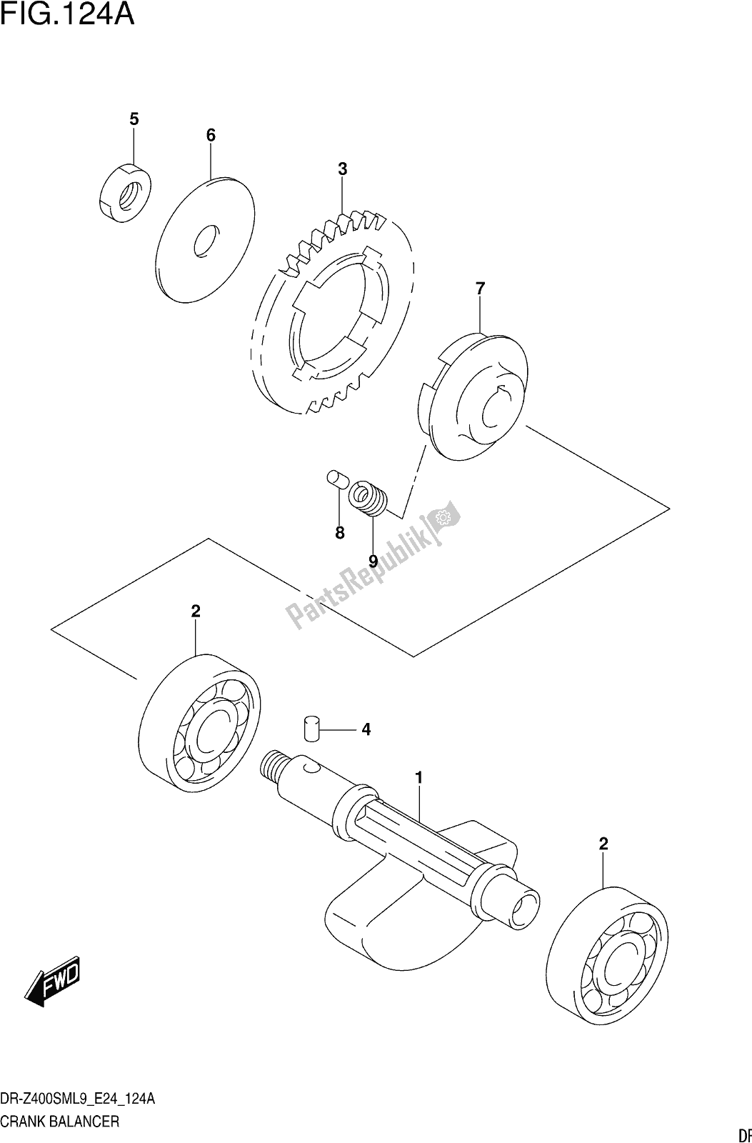 Toutes les pièces pour le Fig. 124a Crank Balancer du Suzuki DR-Z 400 SM 2019