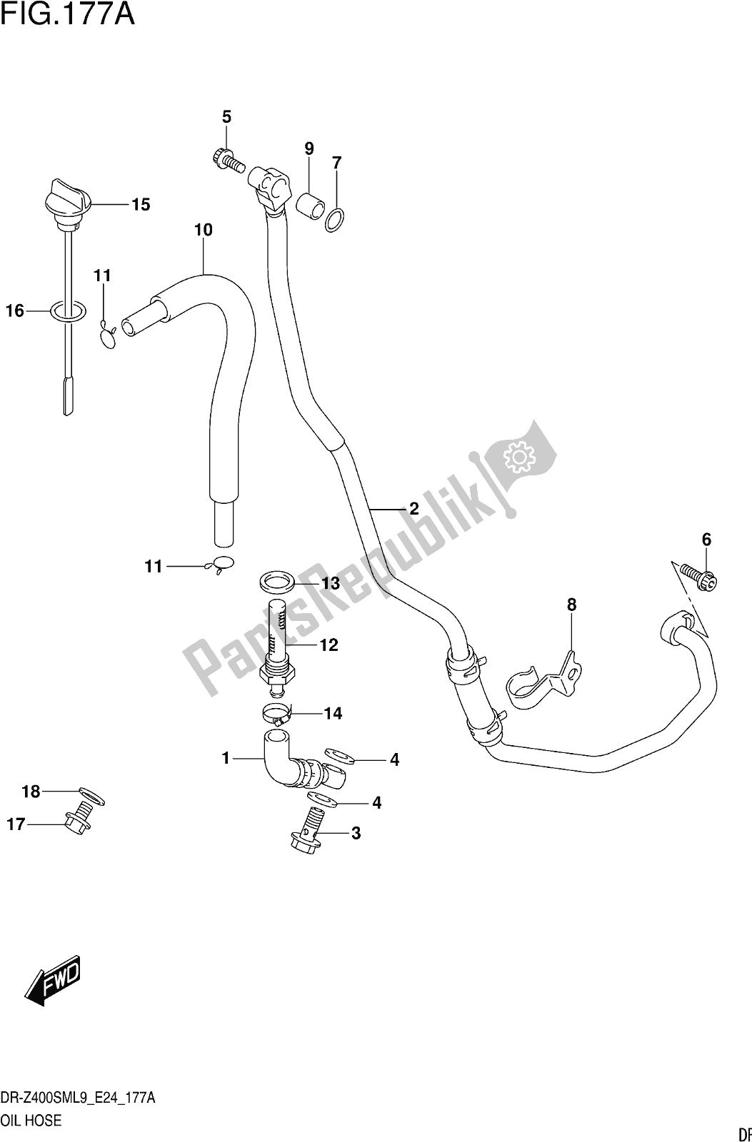 Todas las partes para Fig. 177a Oil Hose de Suzuki DR-Z 400 SM 2019