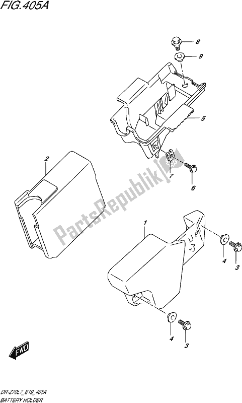 Alle onderdelen voor de Batterijhouder van de Suzuki DR-Z 70 2017