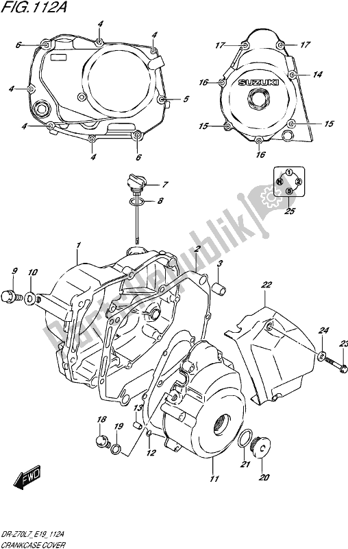 Tutte le parti per il Coperchio Del Carter del Suzuki DR-Z 70 2017