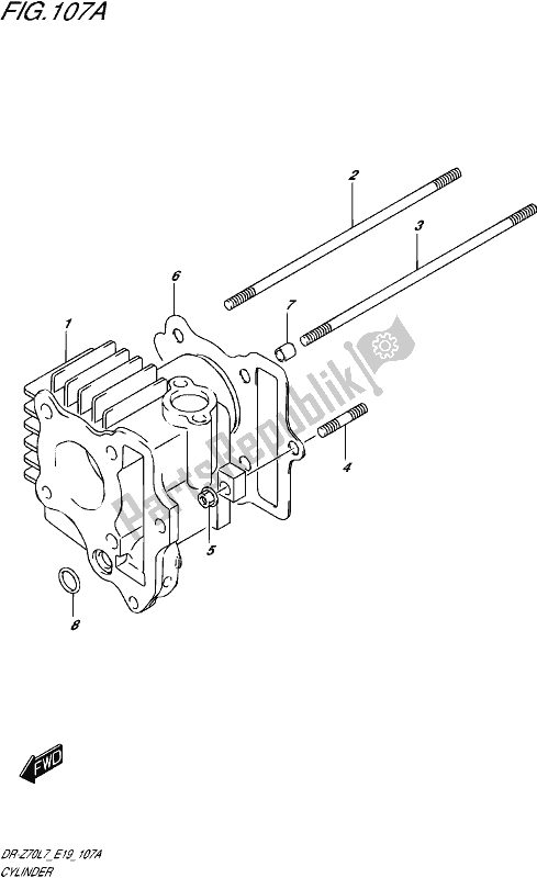 Alle onderdelen voor de Cilinder van de Suzuki DR-Z 70 2017