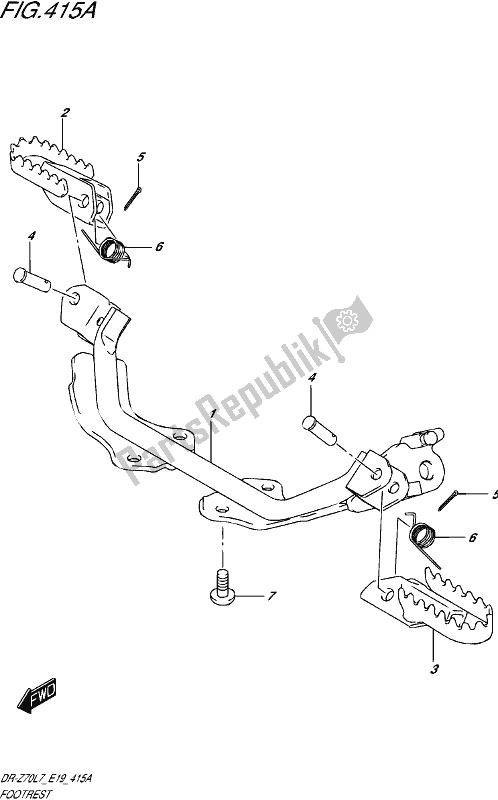 Todas as partes de Apoio Para Os Pés do Suzuki DR-Z 70 2017