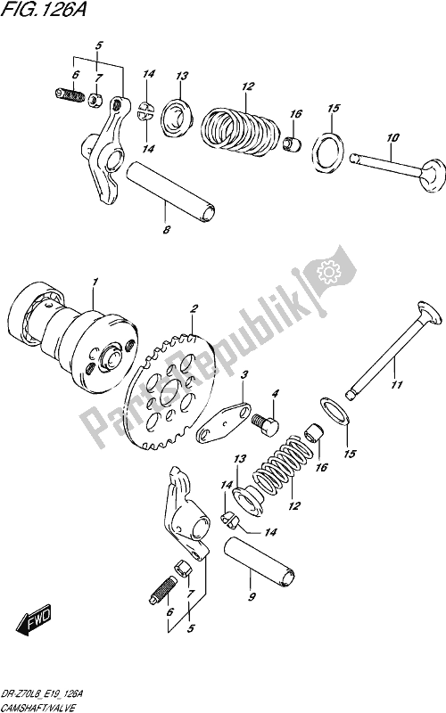 Tutte le parti per il Albero A Camme / Valvola del Suzuki DR-Z 70 2018