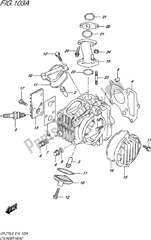 Tutte le parti per il Testata del Suzuki DR-Z 70 2018