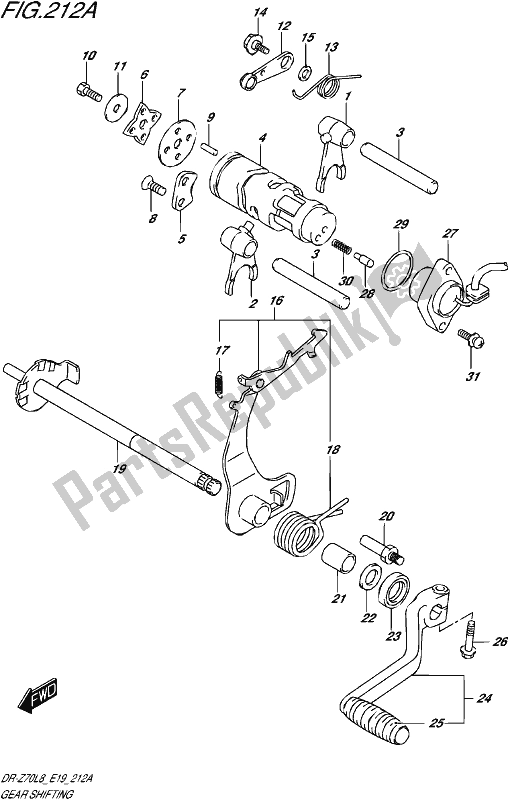 Tutte le parti per il Cambio Di Marcia del Suzuki DR-Z 70 2018