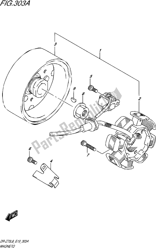 Tutte le parti per il Magnete del Suzuki DR-Z 70 2018