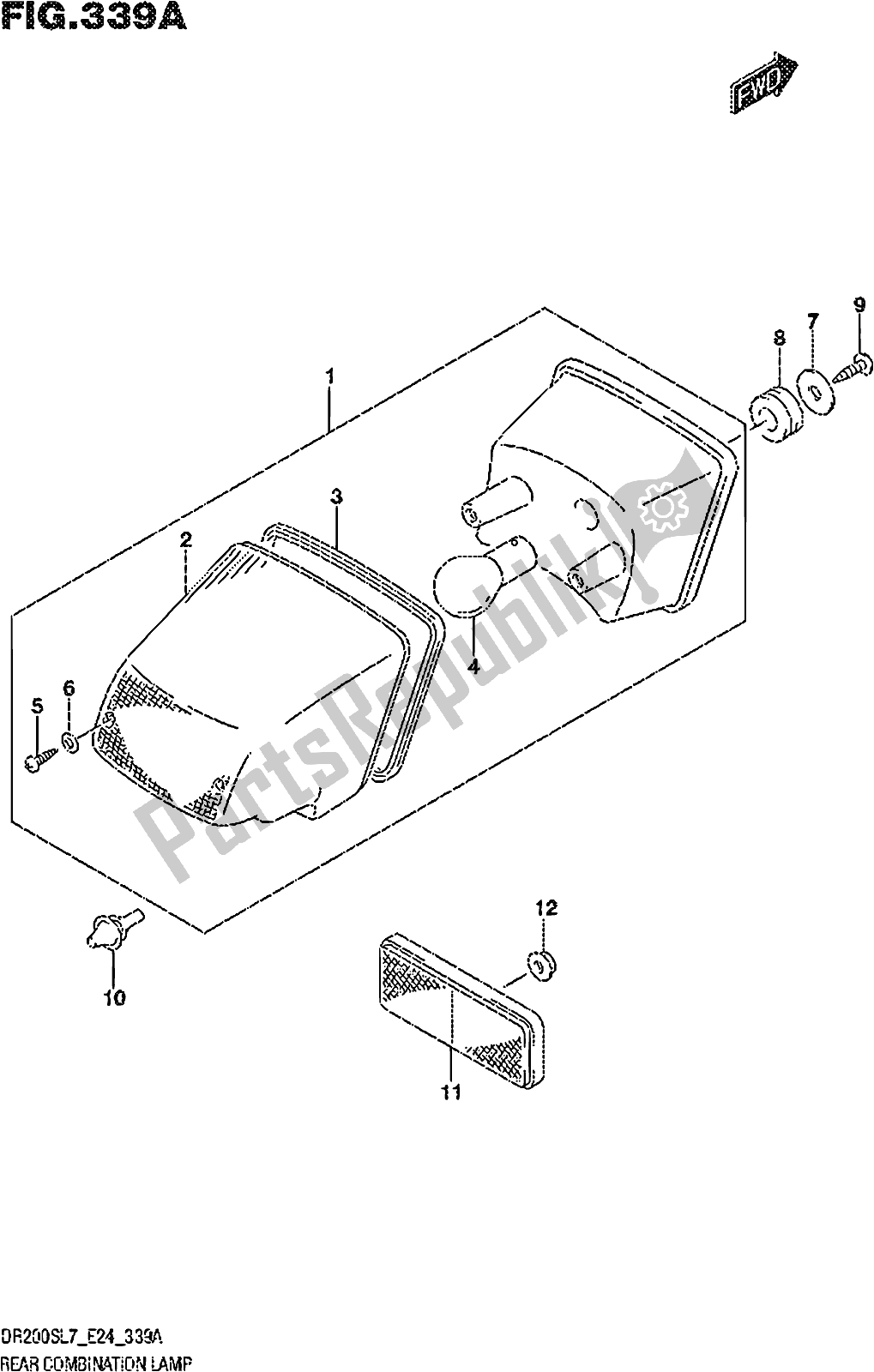 Todas las partes para Fig. 339a Rear Combination Lamp de Suzuki DR 200S 2017