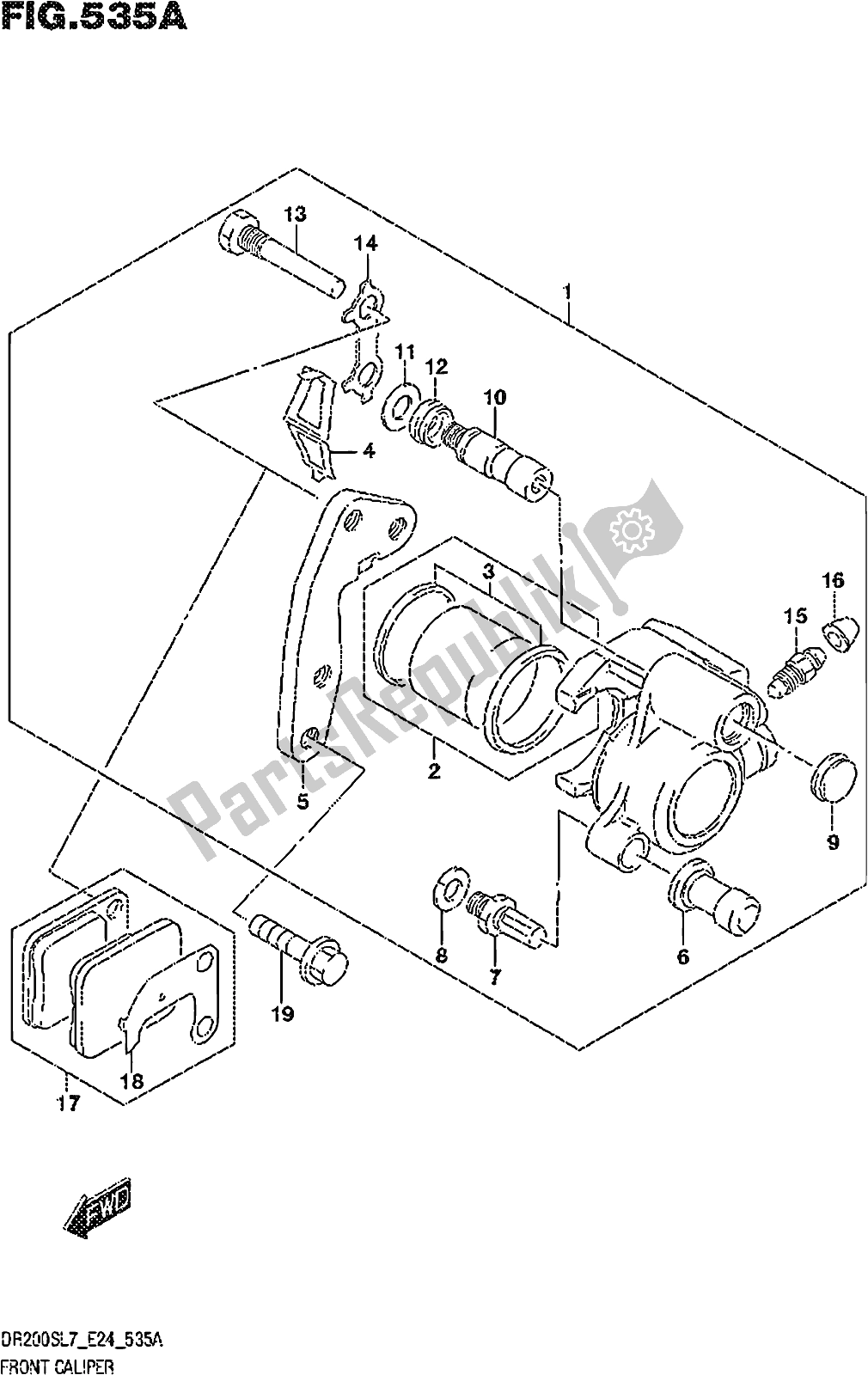 Todas las partes para Fig. 535a Front Caliper de Suzuki DR 200S 2017