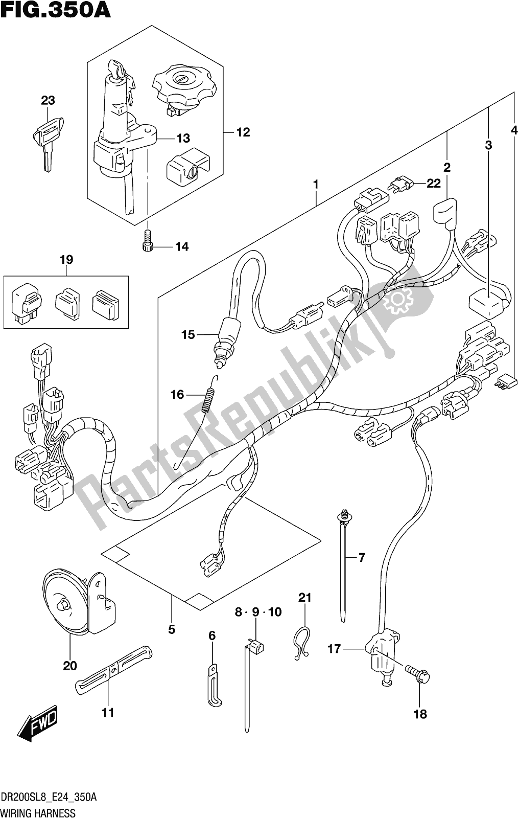 Wszystkie części do Fig. 350a Wiring Harness Suzuki DR 200S 2018
