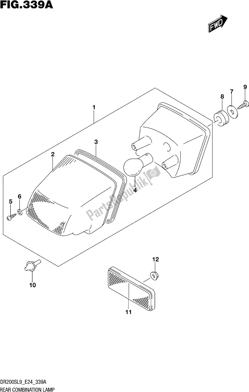 Todas las partes para Fig. 339a Rear Combination Lamp de Suzuki DR 200S 2019