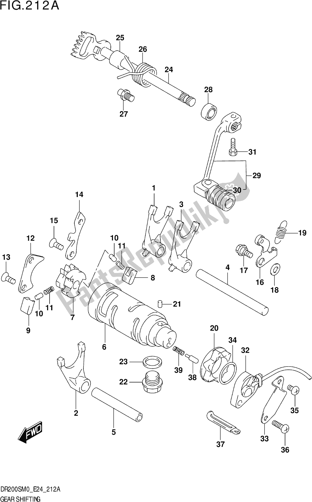 Tutte le parti per il Fig. 212a Gear Shifting del Suzuki DR 200S 2020