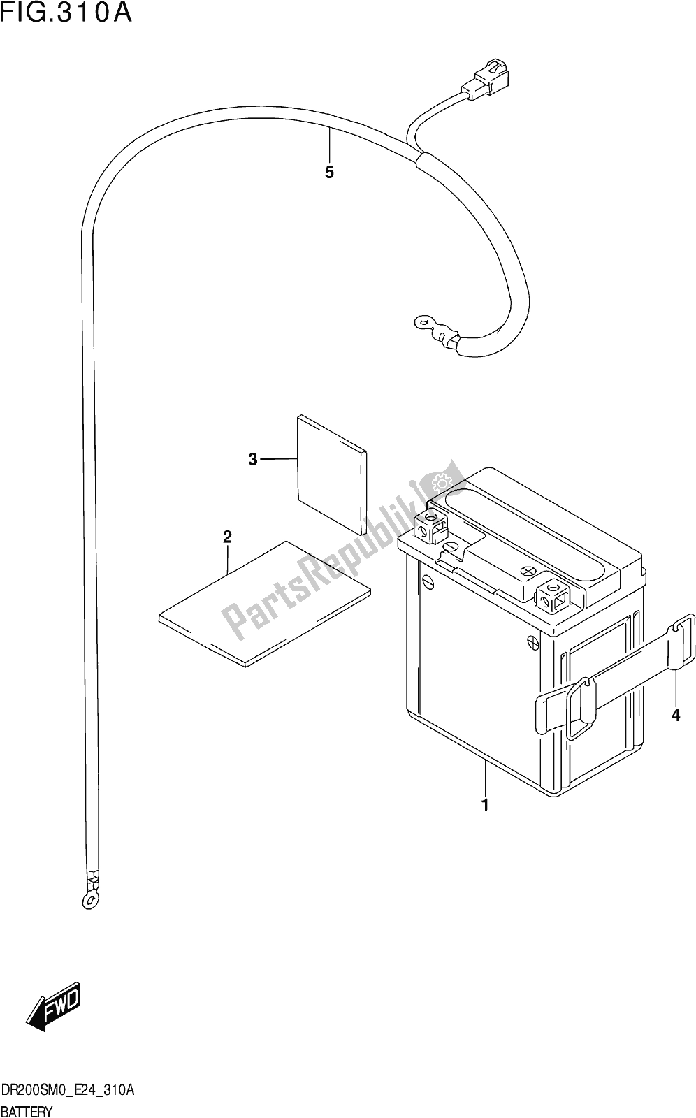 Wszystkie części do Fig. 310a Battery Suzuki DR 200S 2020