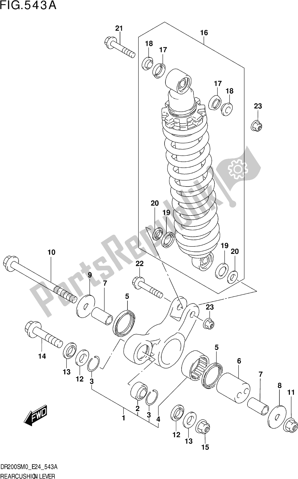 Wszystkie części do Fig. 543a Rear Cushion Lever Suzuki DR 200S 2020