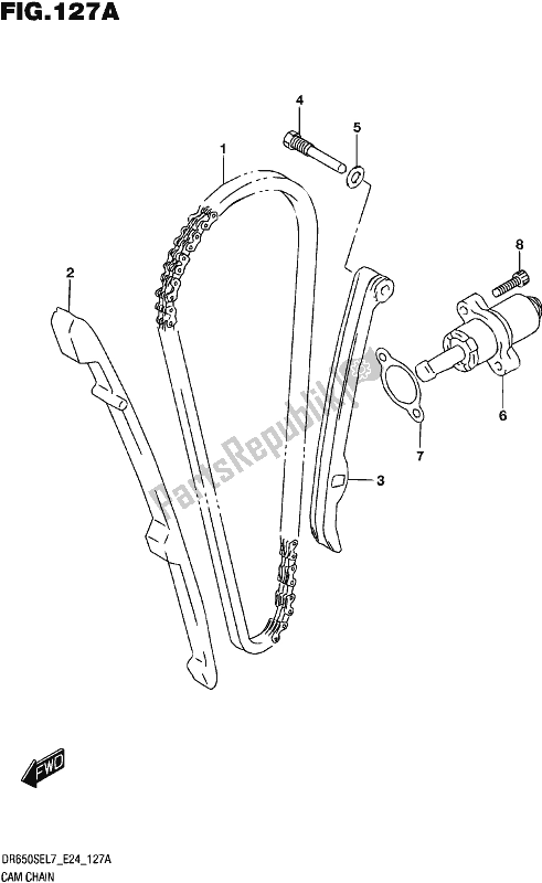 All parts for the Cam Chain of the Suzuki DR 650 SE 2017