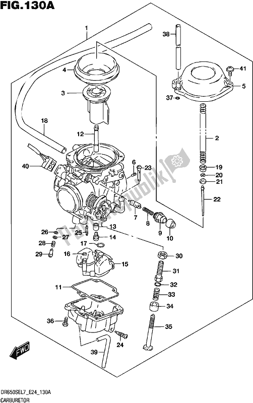 All parts for the Carburetor of the Suzuki DR 650 SE 2017