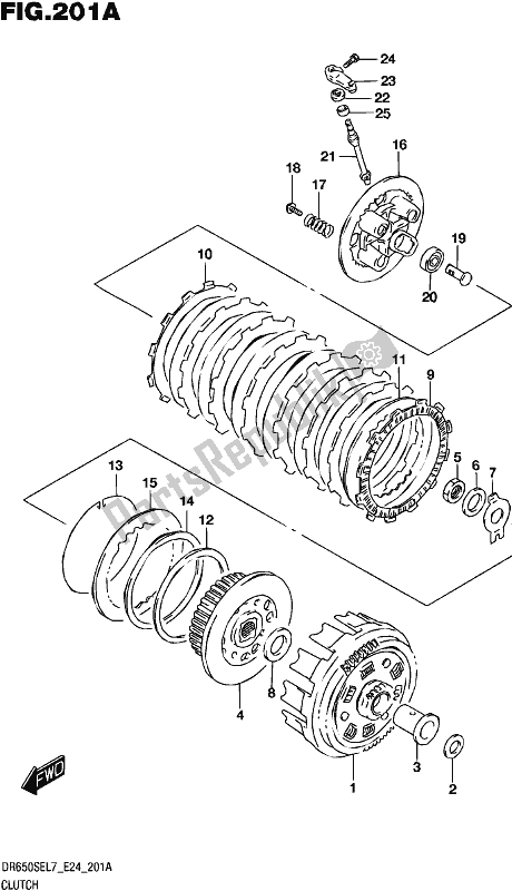 All parts for the Clutch of the Suzuki DR 650 SE 2017