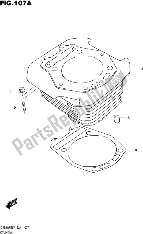 All parts for the Cylinder of the Suzuki DR 650 SE 2017