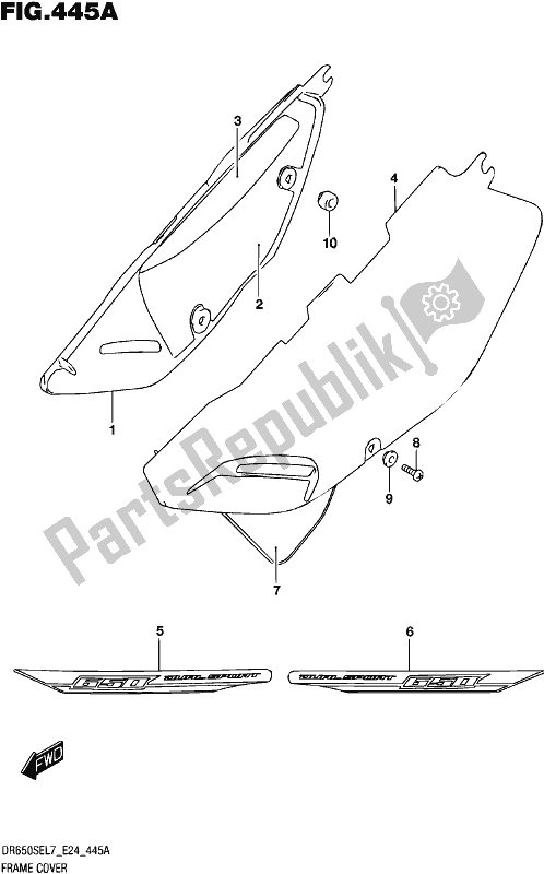 All parts for the Frame Cover of the Suzuki DR 650 SE 2017