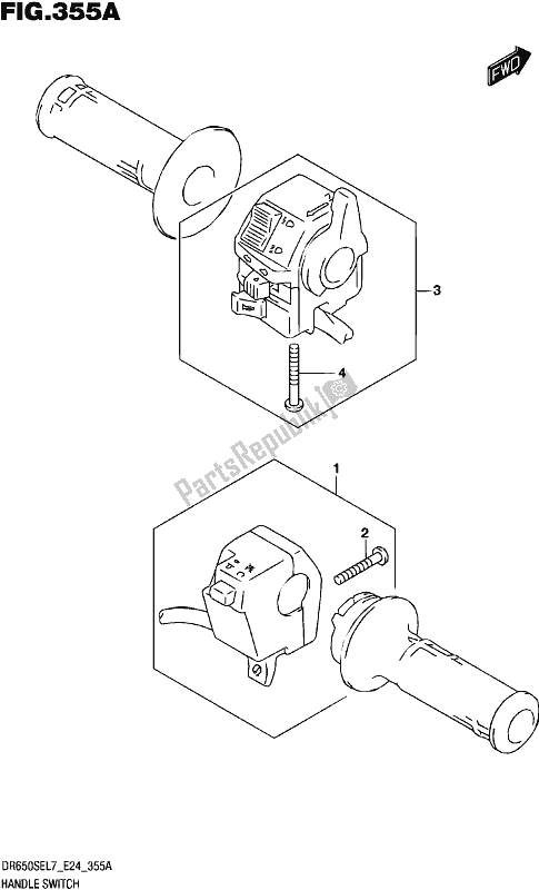 All parts for the Handle Switch of the Suzuki DR 650 SE 2017