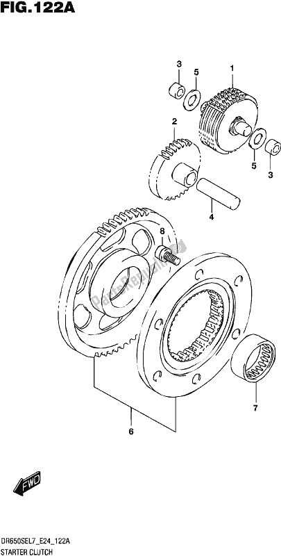 All parts for the Starter Clutch of the Suzuki DR 650 SE 2017