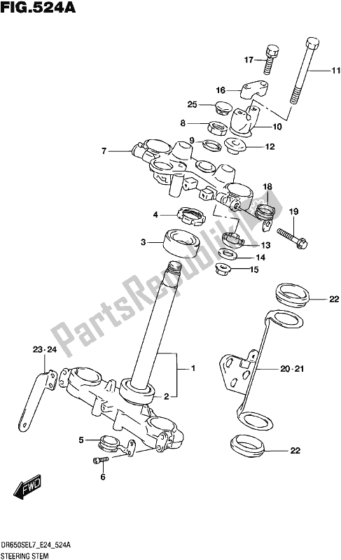 Alle onderdelen voor de Stuurpen van de Suzuki DR 650 SE 2017