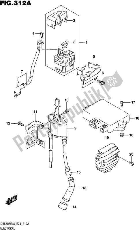 All parts for the Electrical of the Suzuki DR 650 SE 2018