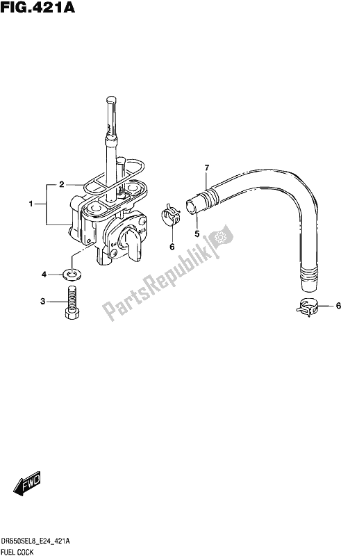 All parts for the Fuel Cock of the Suzuki DR 650 SE 2018