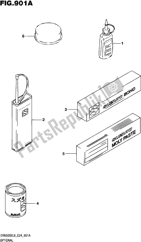 All parts for the Optional of the Suzuki DR 650 SE 2018
