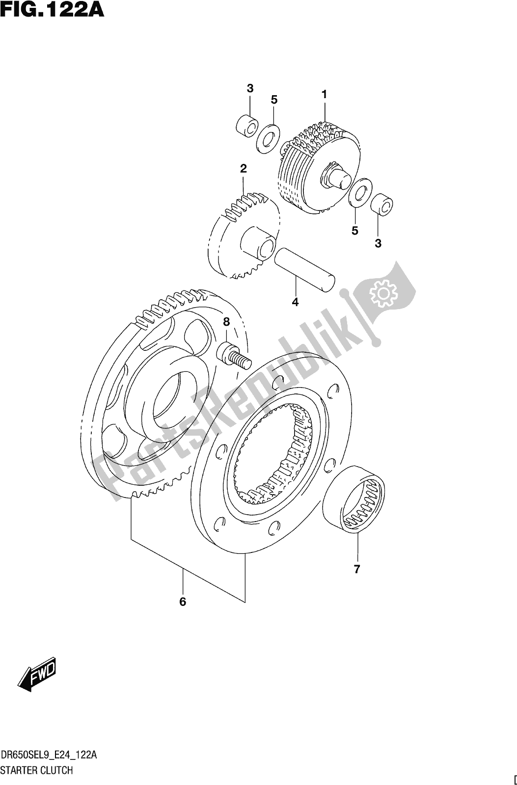 Wszystkie części do Fig. 122a Starter Clutch Suzuki DR 650 SE 2019