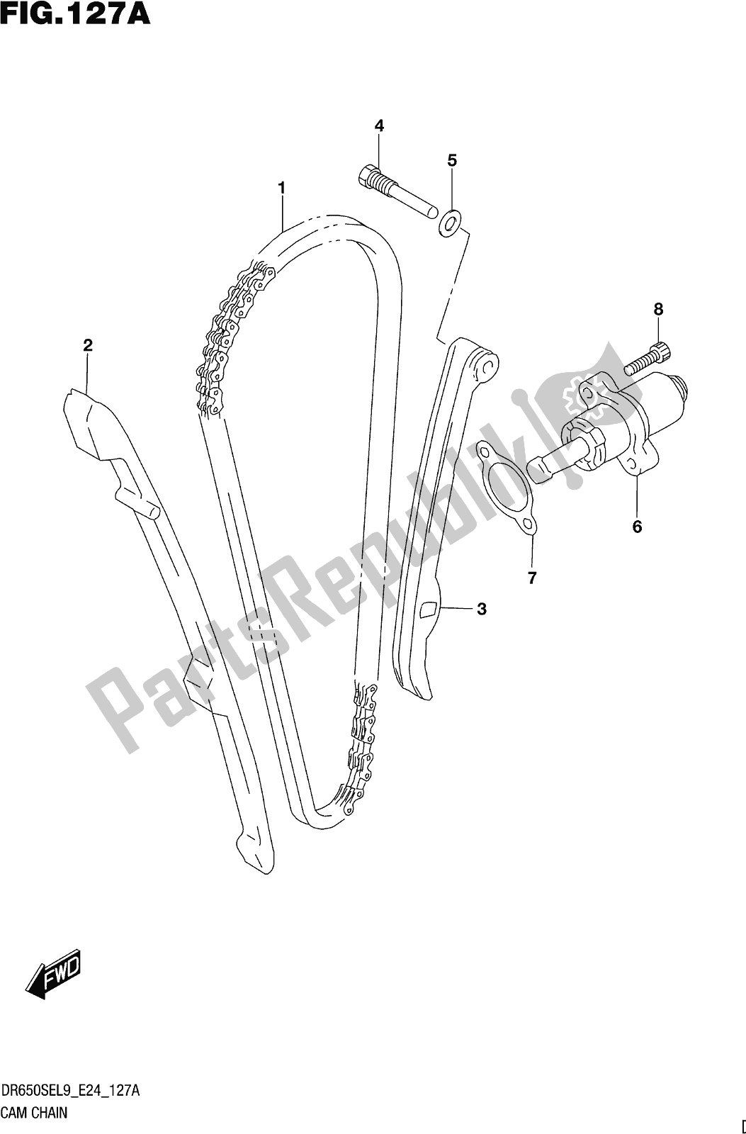 Todas las partes para Fig. 127a Cam Chain de Suzuki DR 650 SE 2019