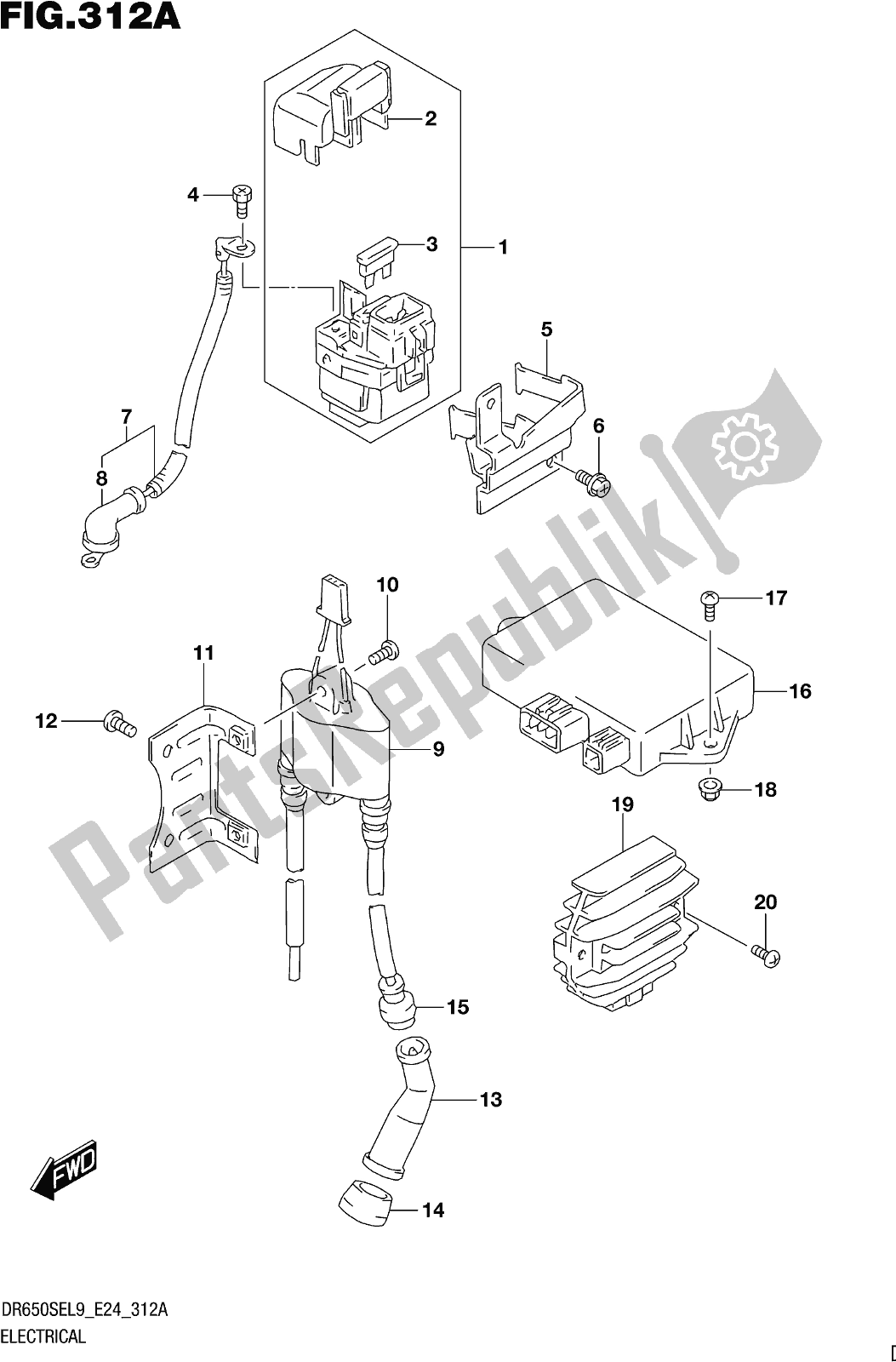 Wszystkie części do Fig. 312a Electrical Suzuki DR 650 SE 2019