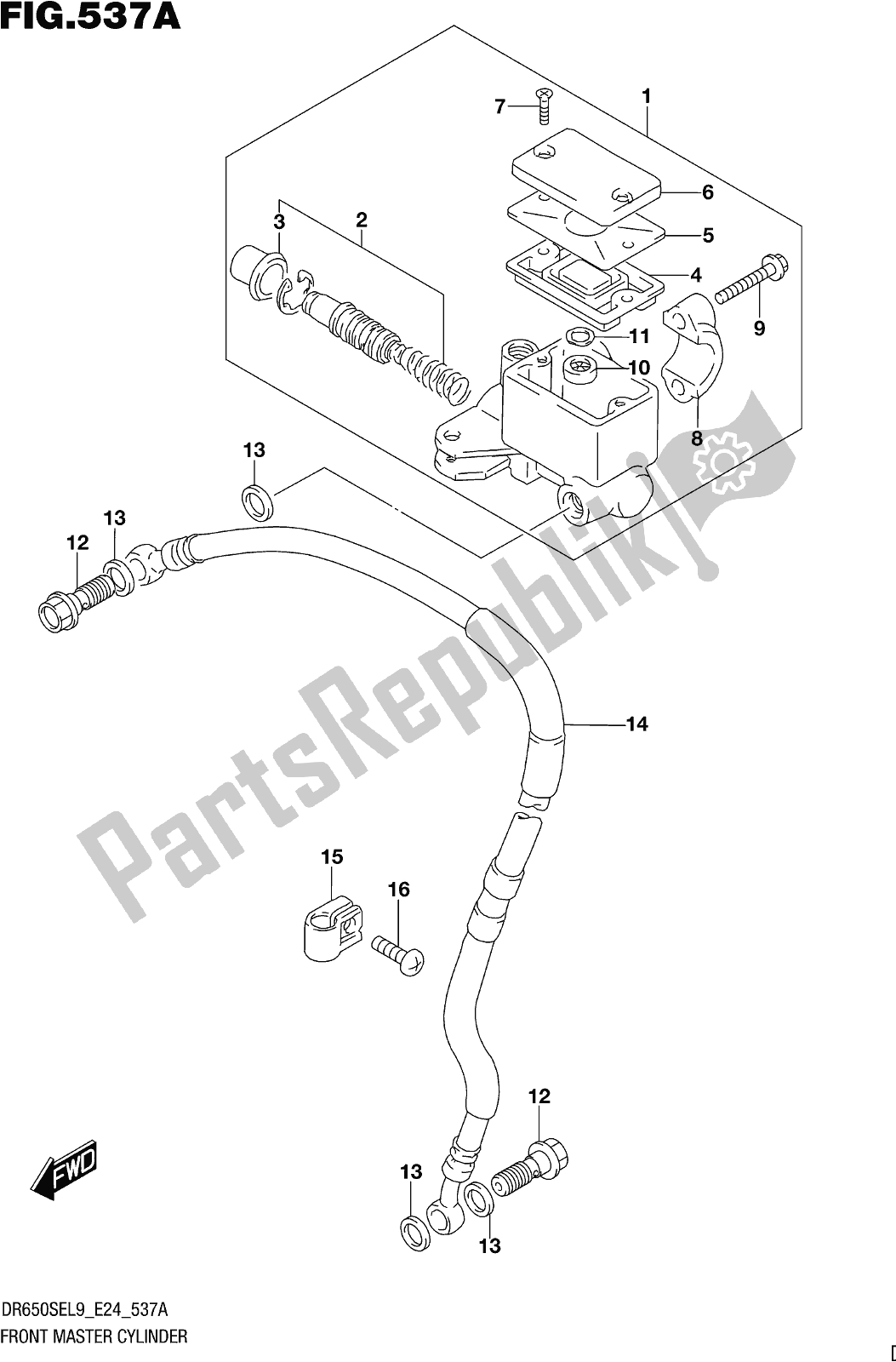 Wszystkie części do Fig. 537a Front Master Cylinder Suzuki DR 650 SE 2019