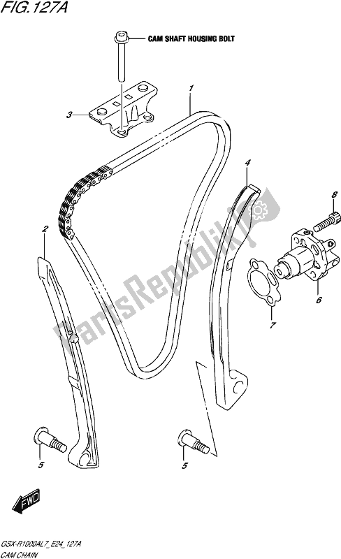 All parts for the Cam Chain of the Suzuki Gsx-r 1000A 2017