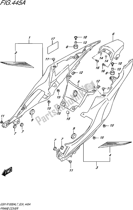 All parts for the Frame Cover (ysf) of the Suzuki Gsx-r 1000A 2017