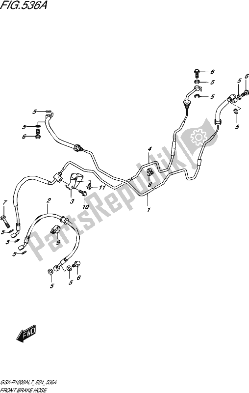 All parts for the Front Brake Hose of the Suzuki Gsx-r 1000A 2017