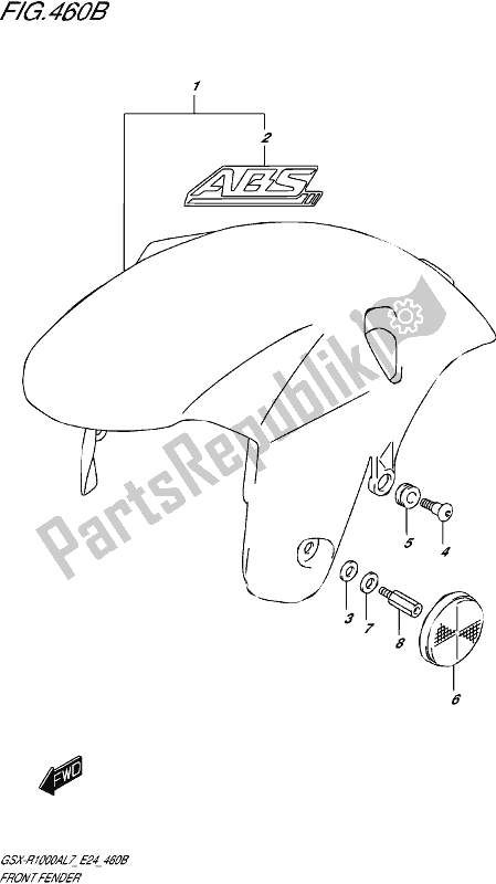 All parts for the Front Fender (ykv) of the Suzuki Gsx-r 1000A 2017