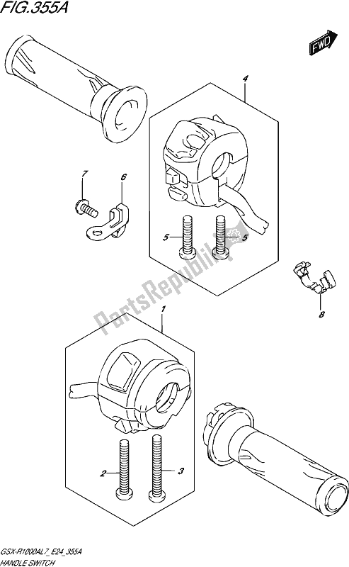 All parts for the Handle Switch of the Suzuki Gsx-r 1000A 2017