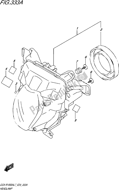 All parts for the Headlamp of the Suzuki Gsx-r 1000A 2017