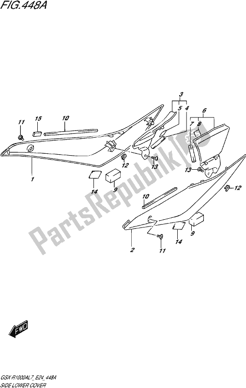 Tutte le parti per il Coperchio Inferiore Laterale del Suzuki Gsx-r 1000A 2017